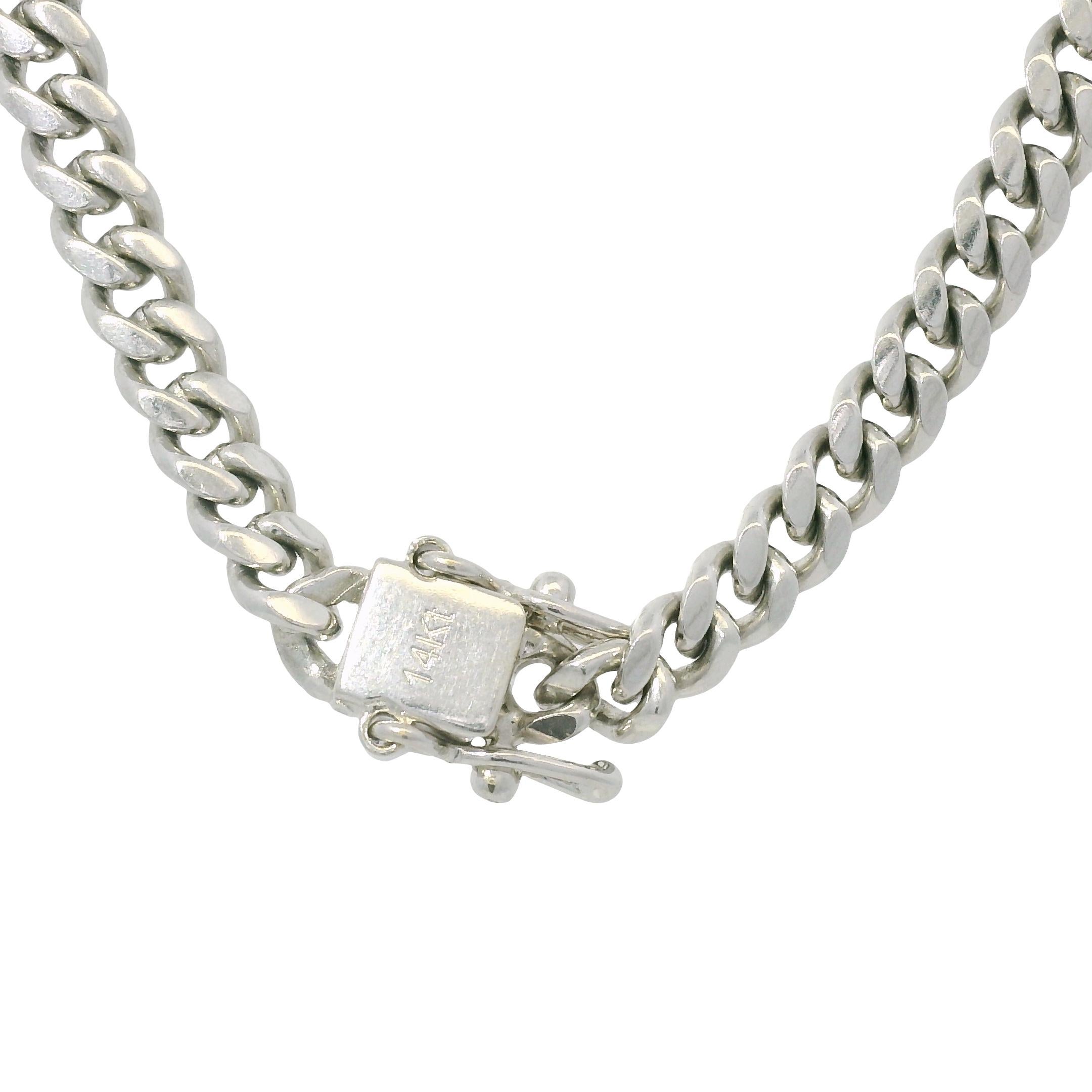 5mm Cuban Link 14-Karat Chain Necklace In Stock For Sale 3