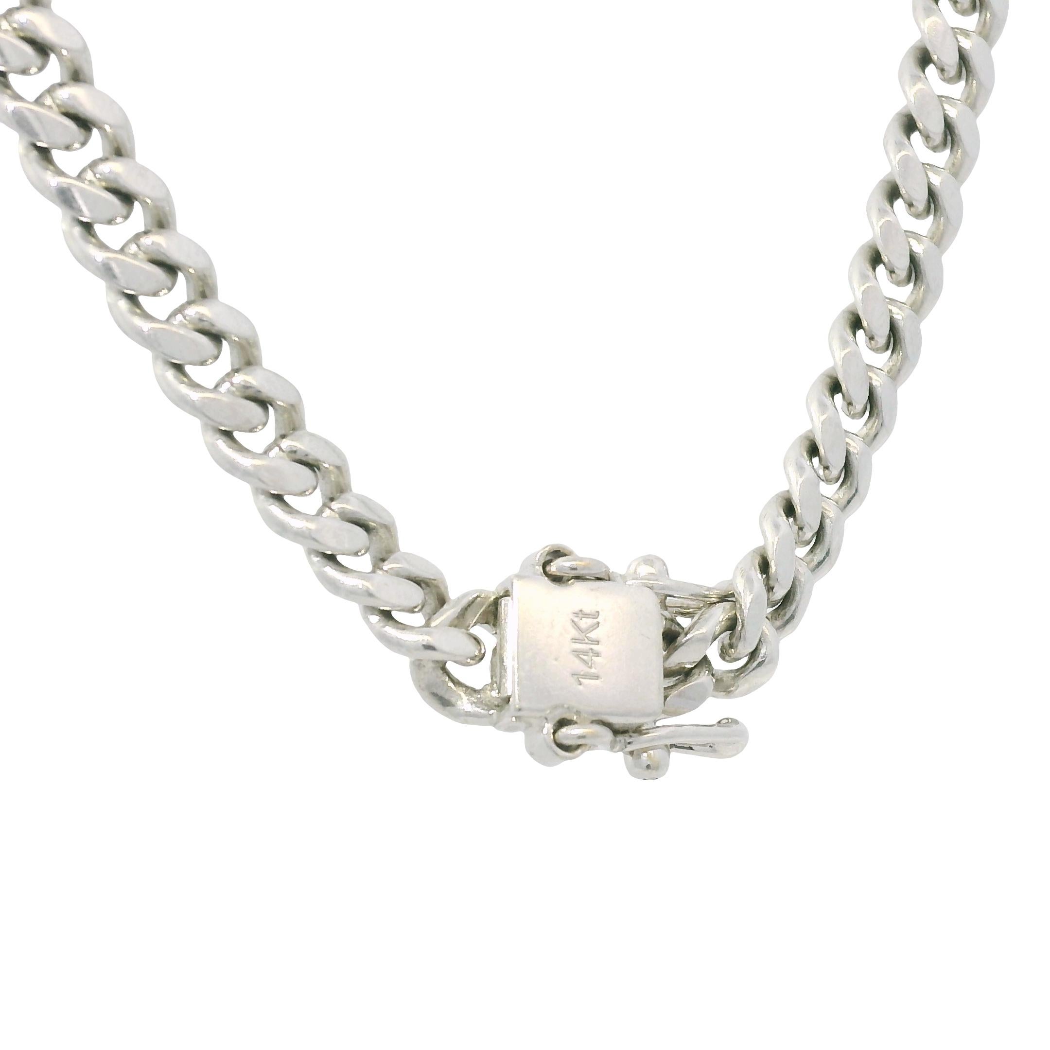 5mm Cuban Link 14-Karat Chain Necklace In Stock For Sale 4