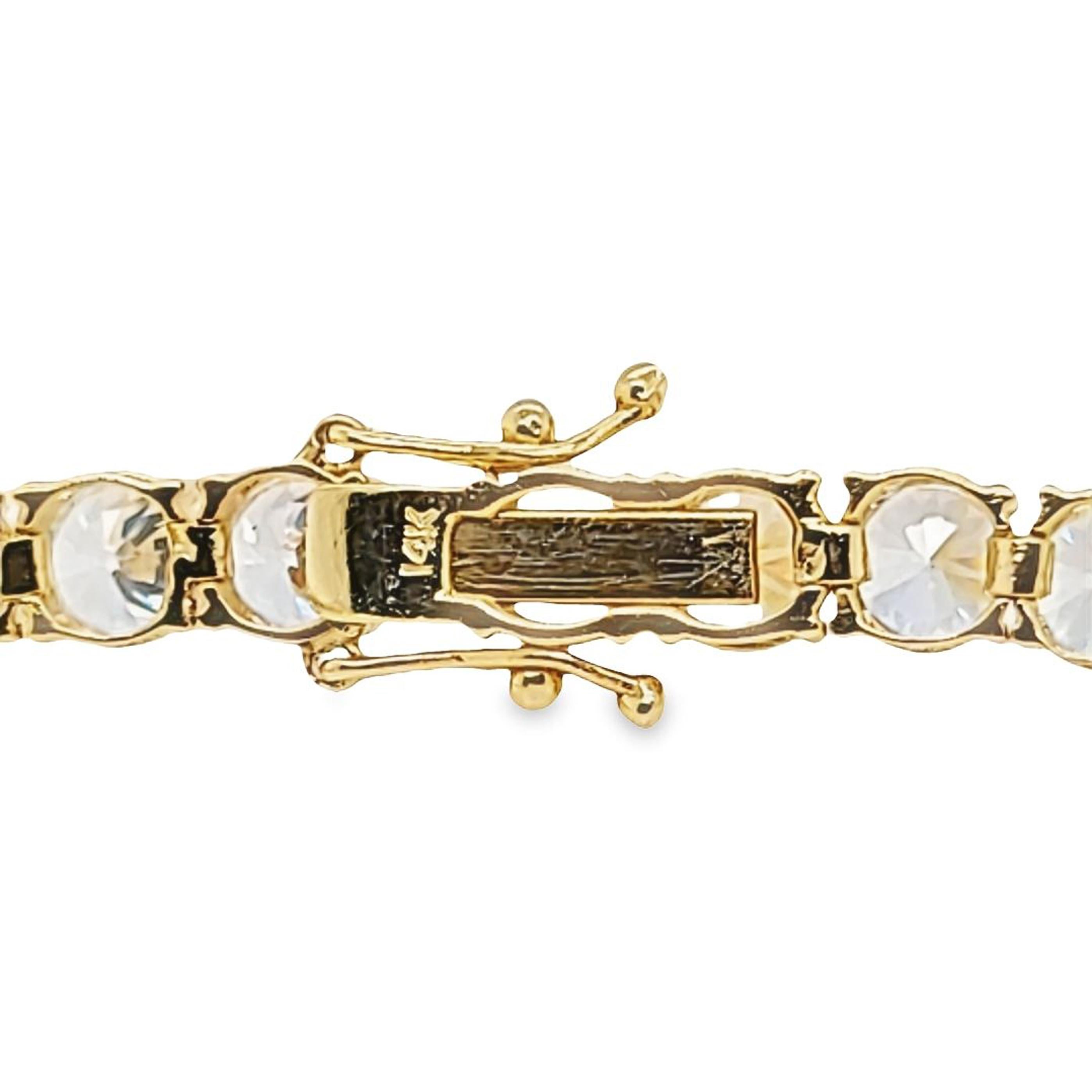 5mm CZ Line Bracelet in Yellow Gold For Sale 2