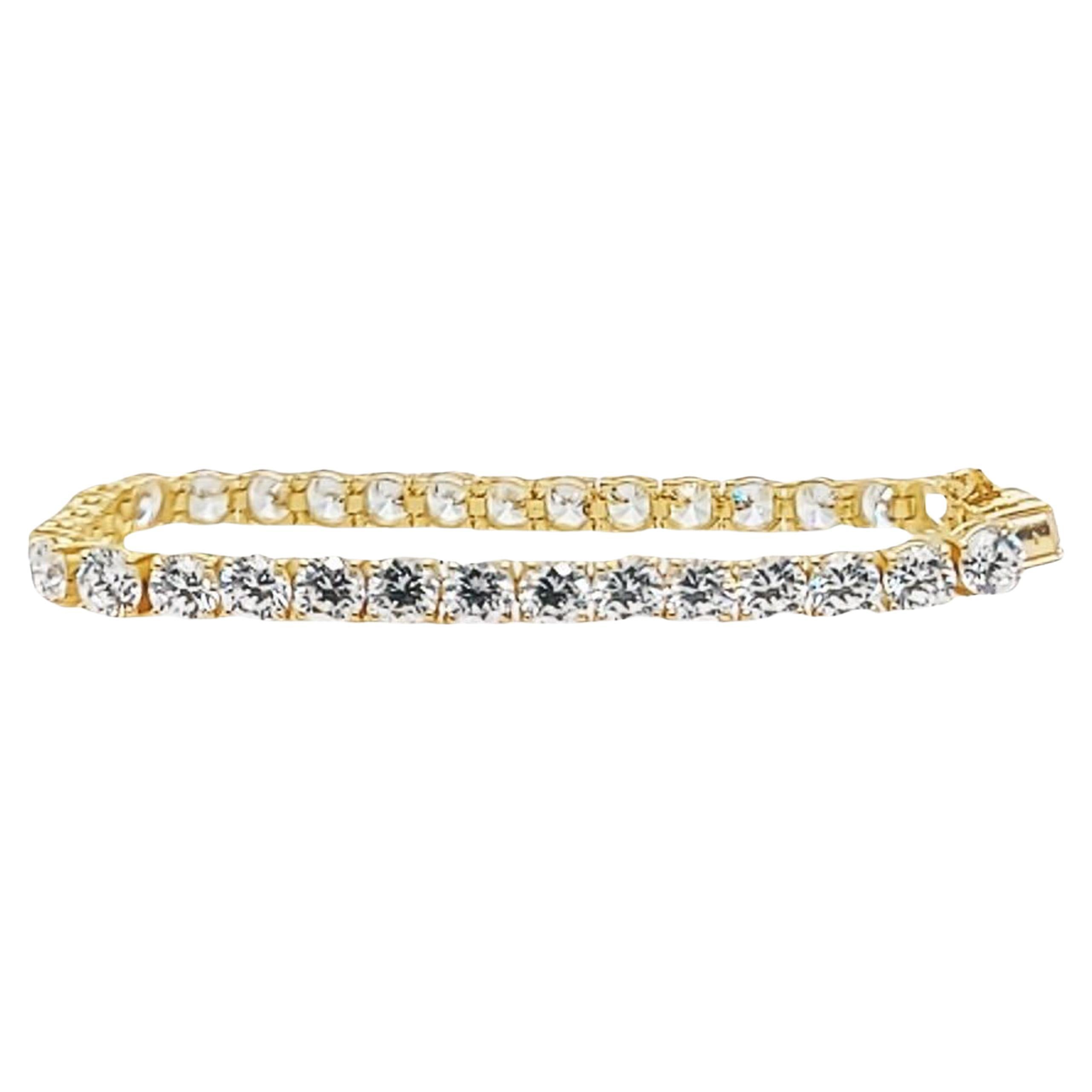 5mm CZ Line Bracelet in Yellow Gold For Sale
