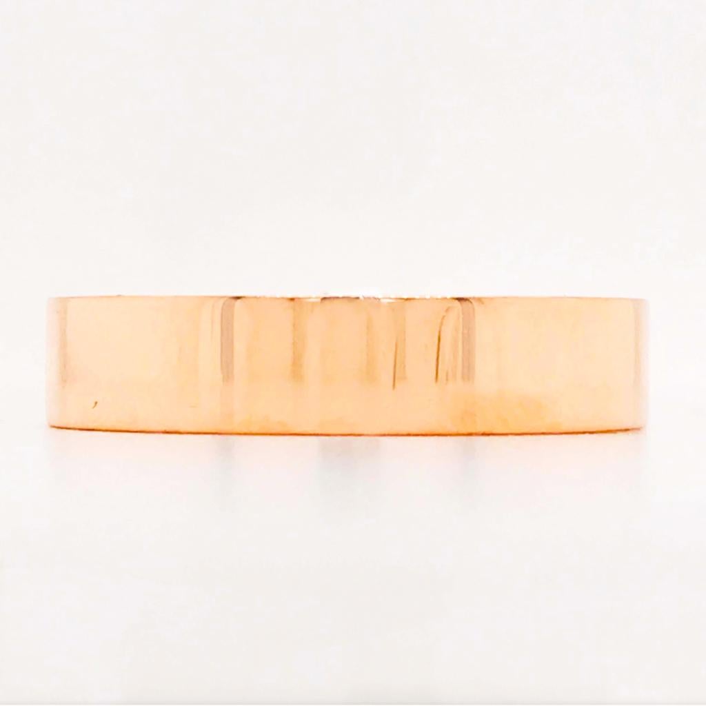 Im Angebot: 5mm Flat Top Band 14K Rose Gold Komfort-Passform Hochglanzpoliert Ring () 4