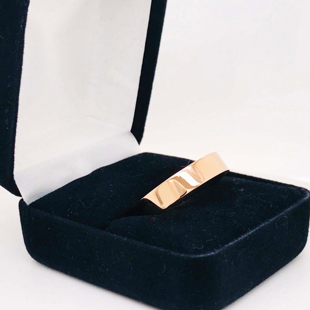 For Sale:  5mm Flat Top Band 14K Rose Gold Comfort-Fit Bright Polish Ring 6