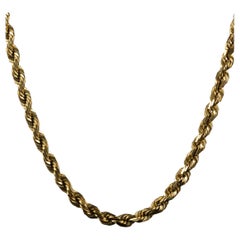 Catena di corda in oro 14k spessa 5 mm e lunga 24 pollici - 60+ grammi!