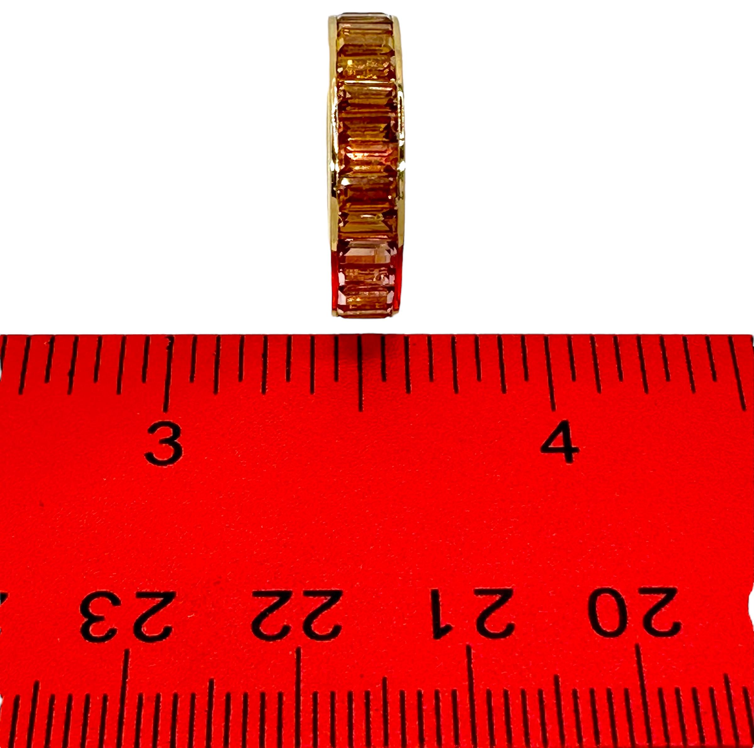 5 mm breiter Bandring aus 18 Karat Gelbgold mit einer Vielzahl von Topas in Kanalfassung 5