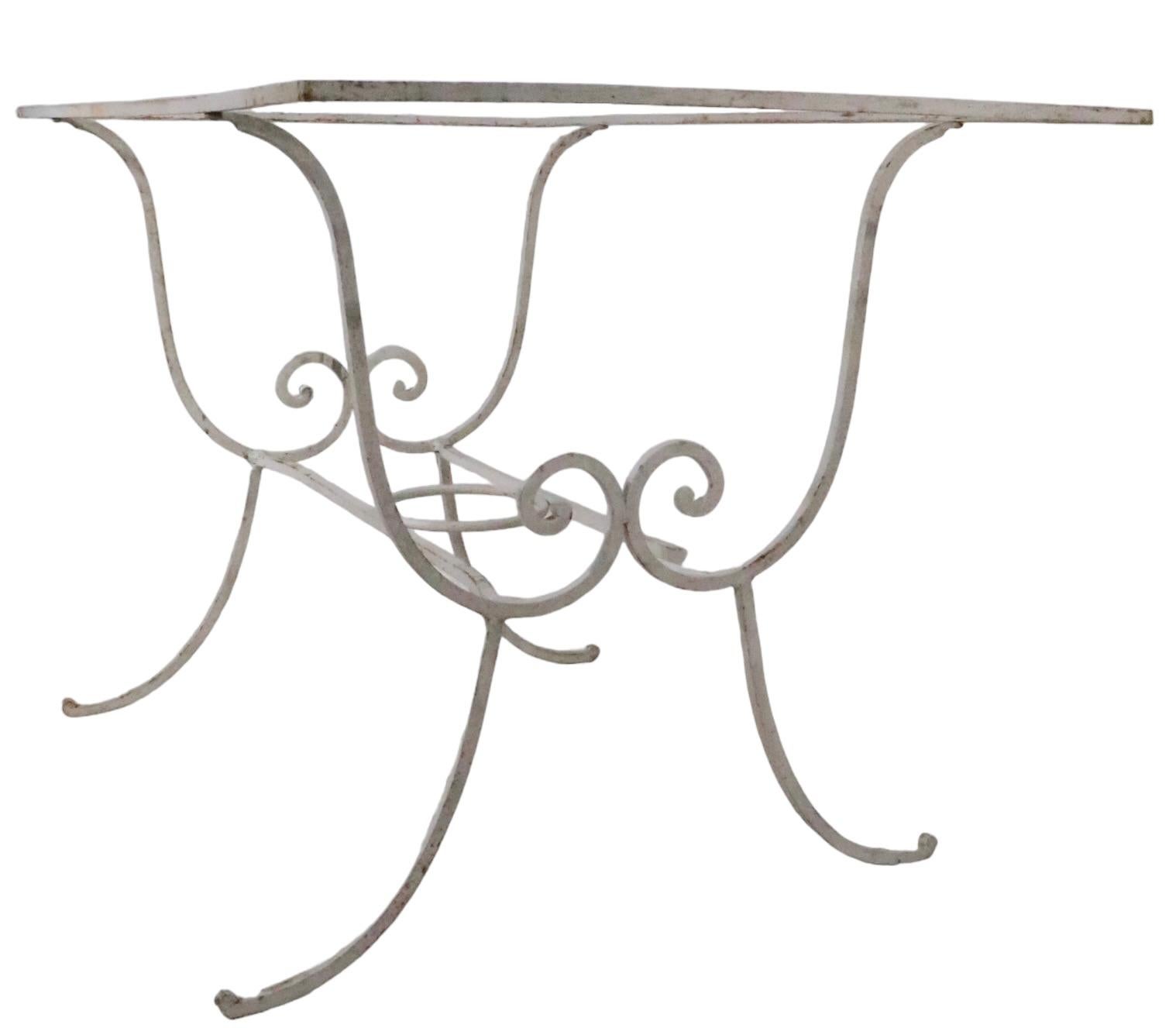 5pc. Art Deco Wrought Iron Patio Garden Poolside Dining Set c 1930's For Sale 5