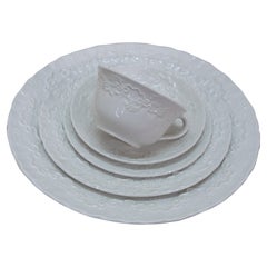 5pc Ralph Lauren RL Polo 1992 Wedgwood Claire Plates Tea Cup Place Setting