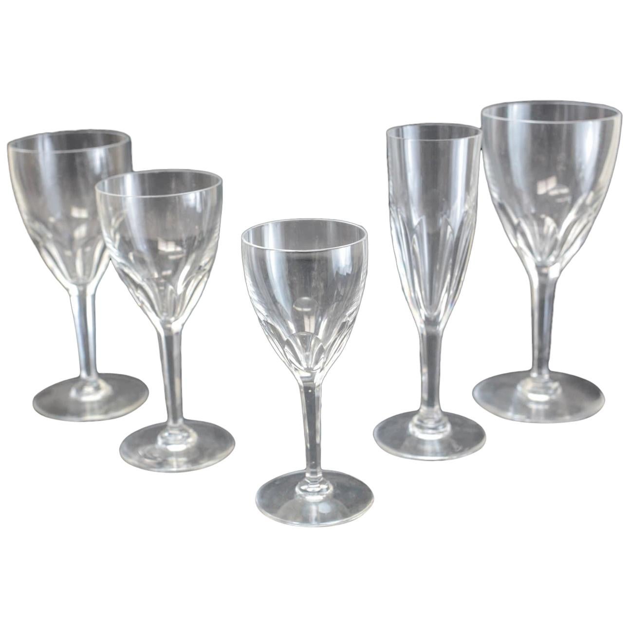 5pc Service for 12 Baccarat 
Saint Louis Stemware in Genova 
Bristol, Orig Box For Sale