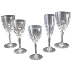 5pc Service for 12 Baccarat & Saint Louis Stemware in Genova & Bristol, Orig Box