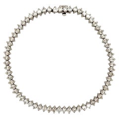 5tcw Diamond and Platinum Line Tennis Bracelet Estate Fine Jewelry