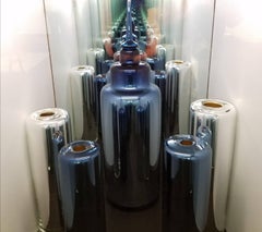 5th Avenue NYC Skyline Zeitgenössische handgefertigte Glaskunst in Infinity Box