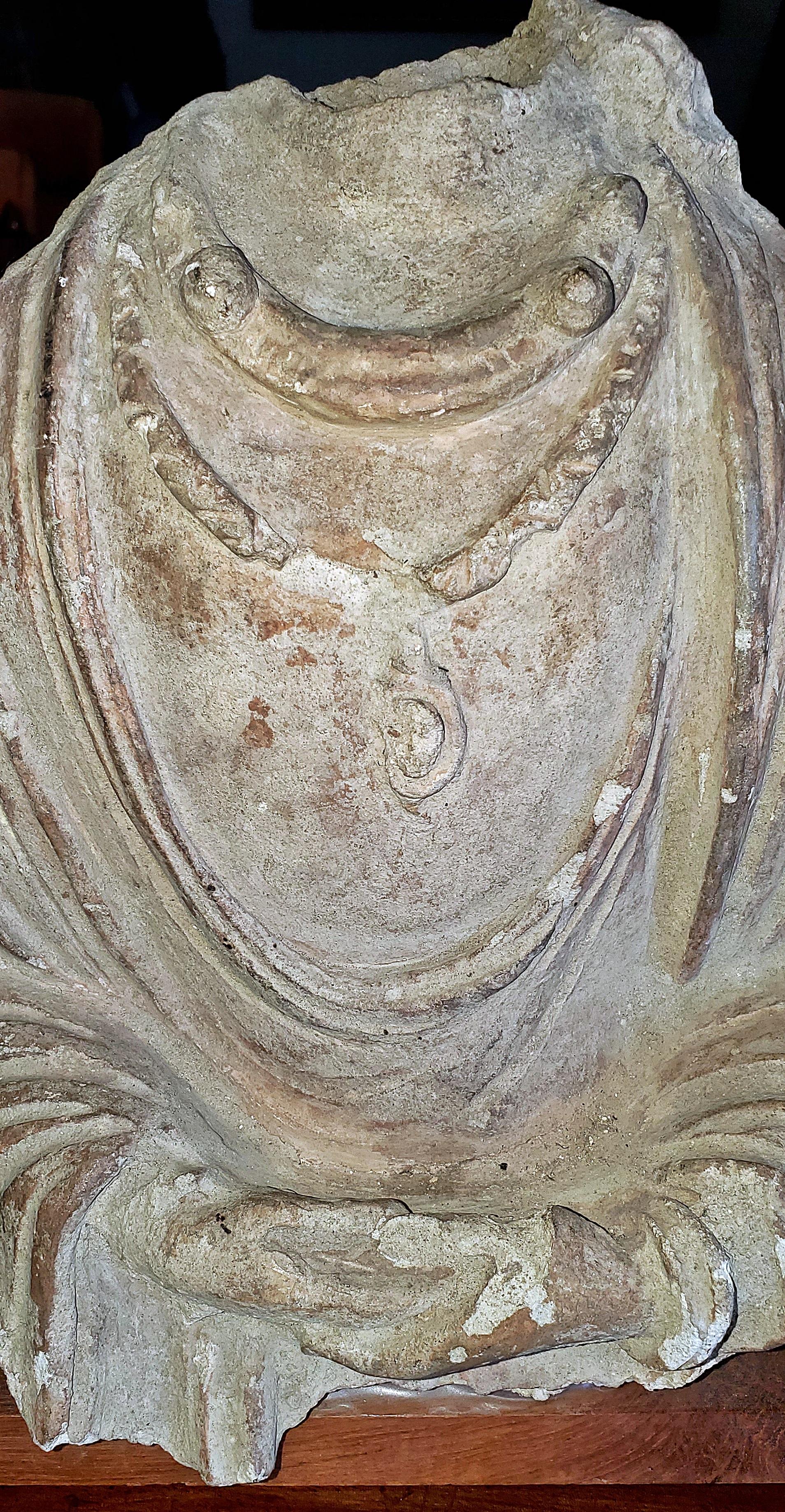 Medieval A Stucco Torso of the Buddha, Gandhara, 4th-5th Century For Sale