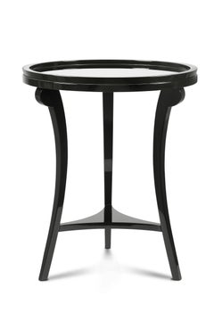 5th Side Table in Black with Grey Mirror Top
