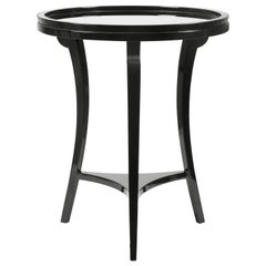 5th Side Table in Black with Grey Mirror Top