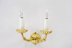 5x Art deco solid Wall lamps with fabric shades vienna around 1920s