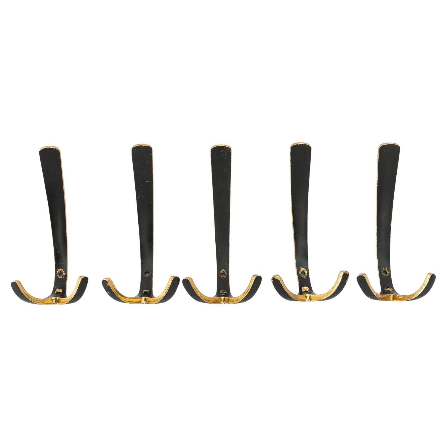 5x Austrian wall hooks by Hertha Baller, 1950s For Sale