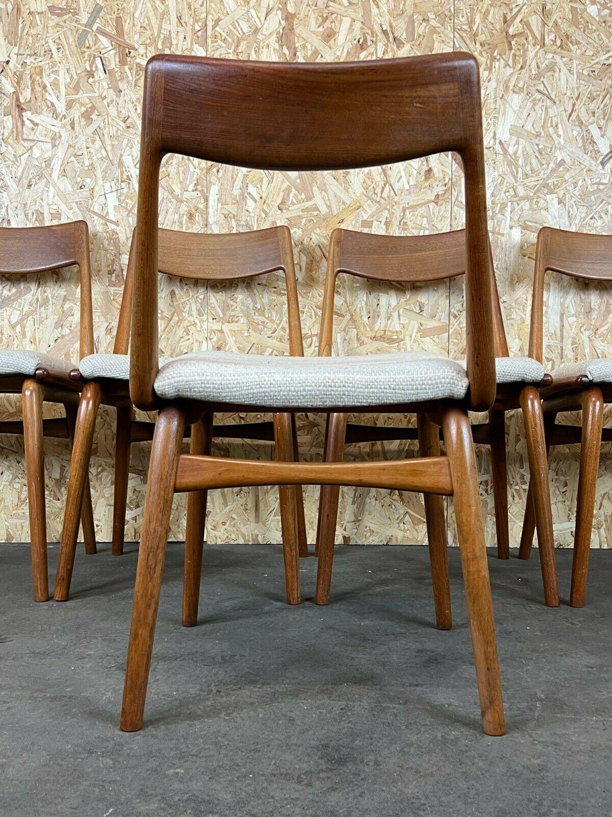 5x chaises de salle à manger Boomerang d'Alfred Christensen en teck Slagelse Mbelvrk des années 60 et 70 en vente 4