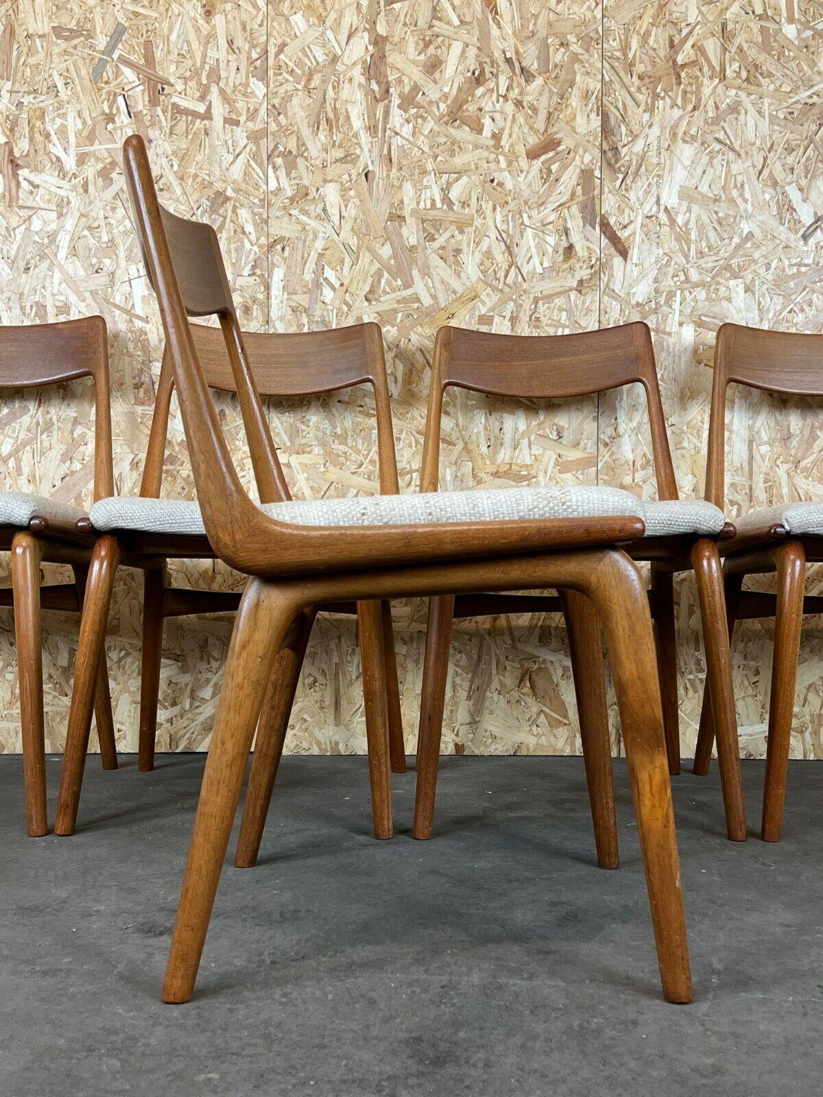 5x chaises de salle à manger Boomerang d'Alfred Christensen en teck Slagelse Mbelvrk des années 60 et 70 en vente 5