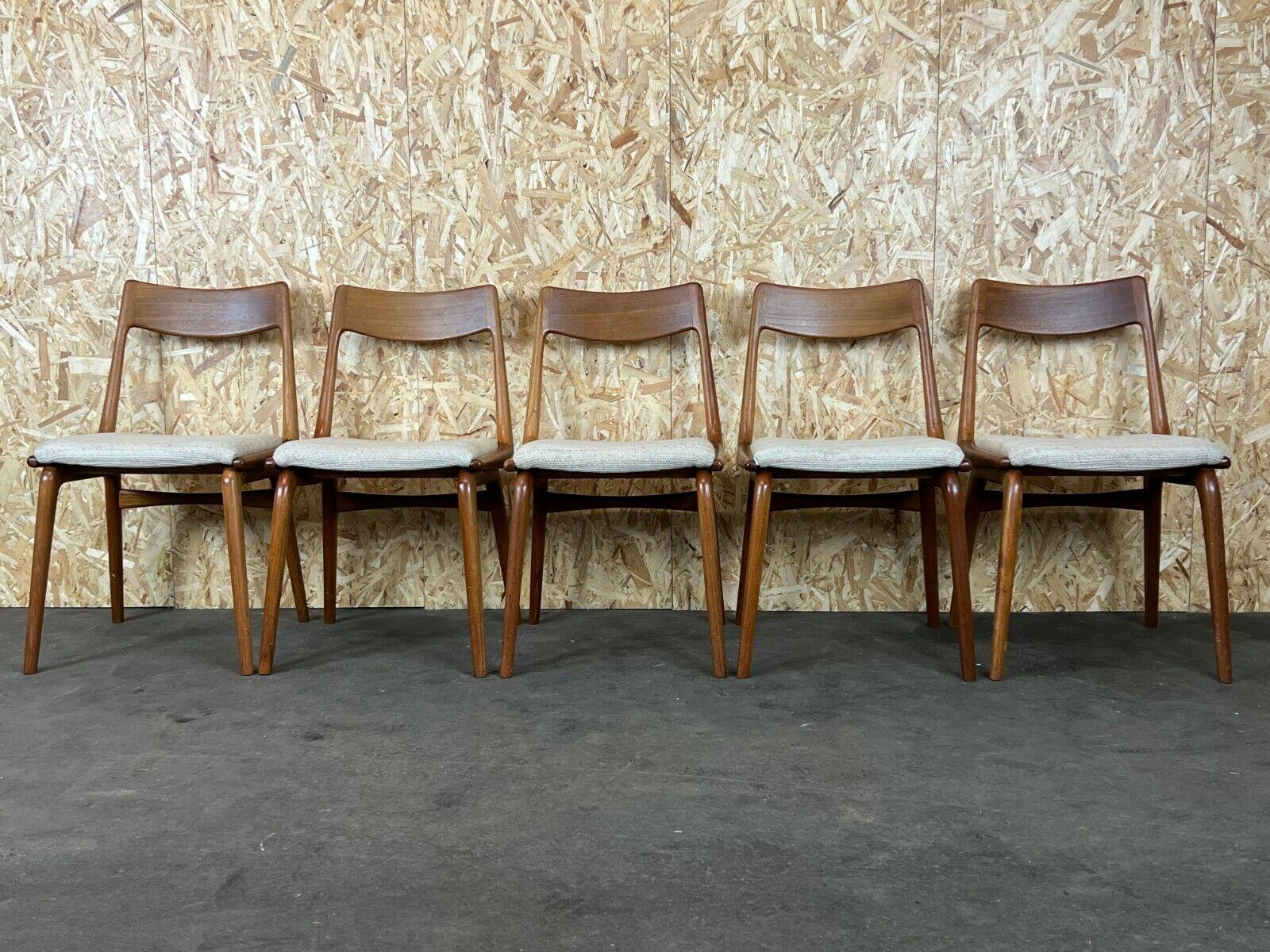 5x Boomerang Dining Chairs Alfred Christensen Slagelse Møbelværk Teak 60s 70s

Object: 5x chair

Manufacturer: Slagelse Møbelværk

Condition: good - vintage

Age: around 1960-1970

Dimensions:

47cm x 56cm x 80cm
Seat height =