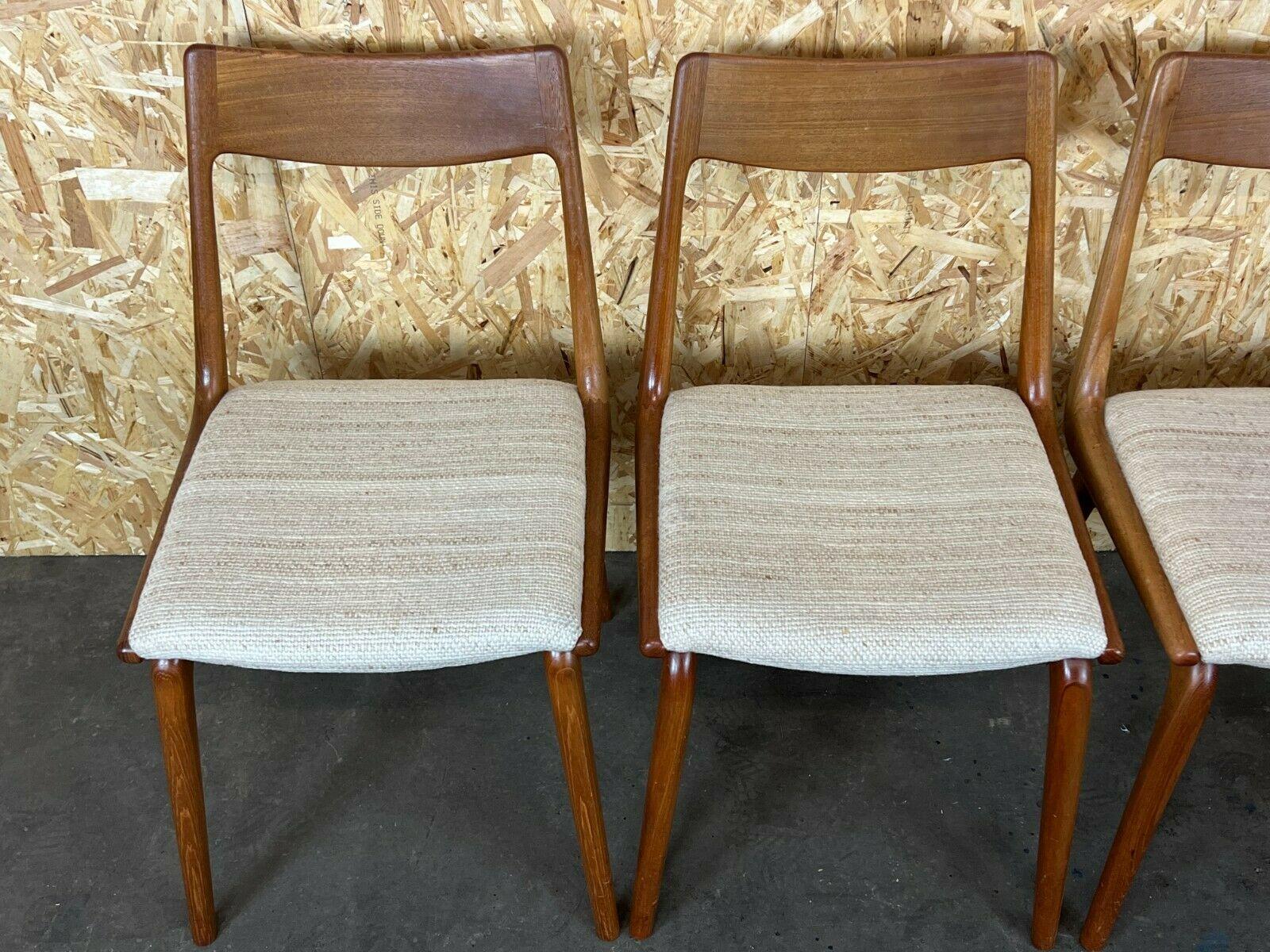 5x chaises de salle à manger Boomerang d'Alfred Christensen en teck Slagelse Mbelvrk des années 60 et 70 Bon état - En vente à Neuenkirchen, NI