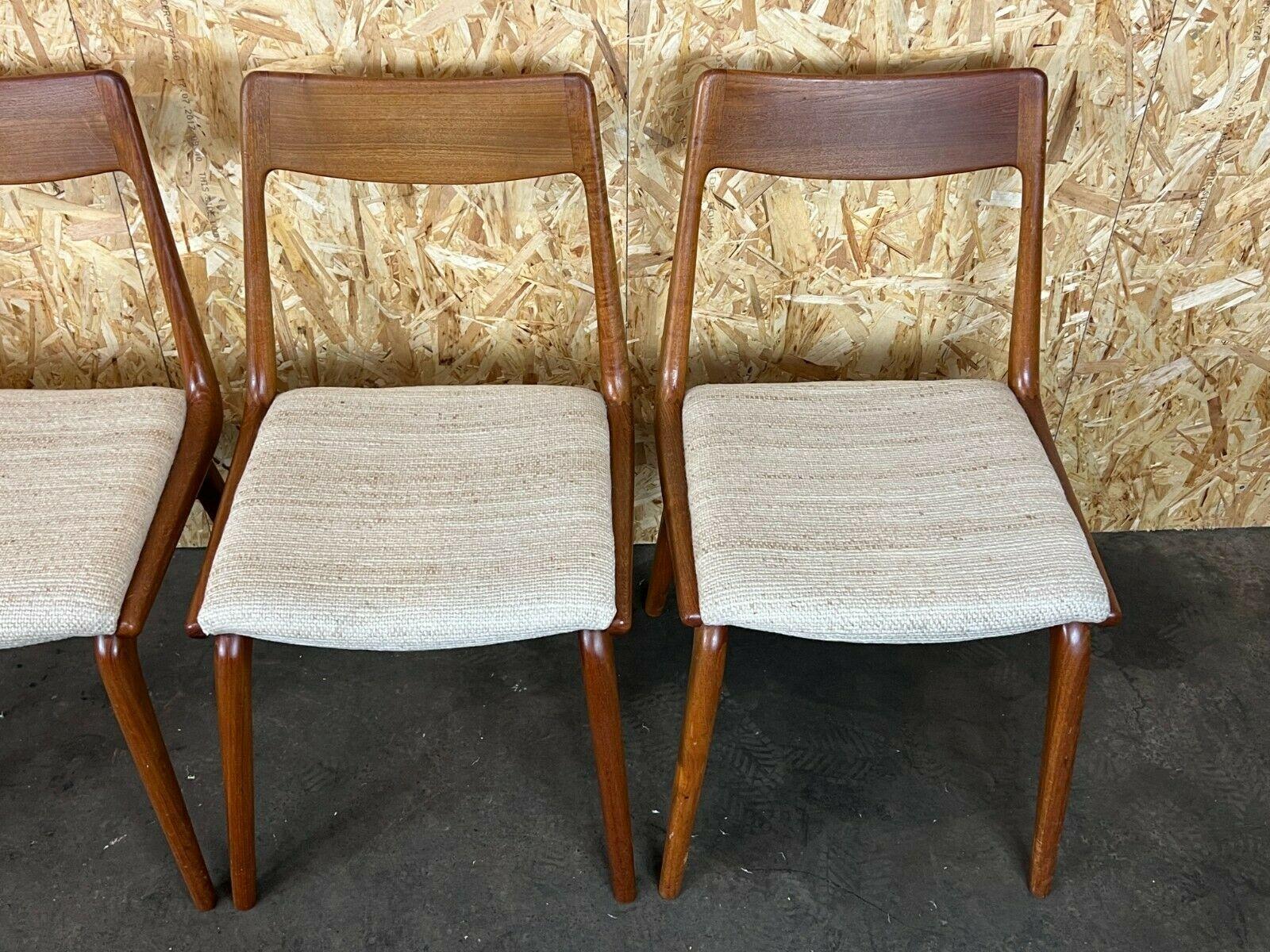 Tissu 5x chaises de salle à manger Boomerang d'Alfred Christensen en teck Slagelse Mbelvrk des années 60 et 70 en vente