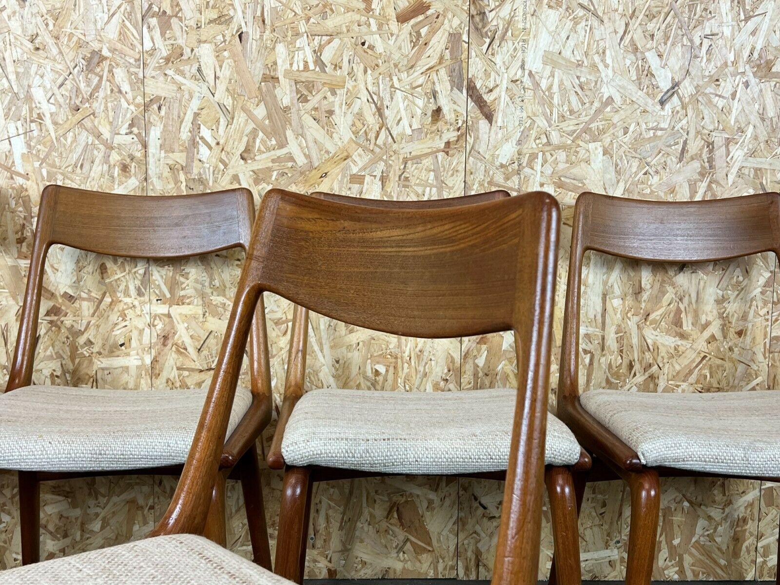 5x chaises de salle à manger Boomerang d'Alfred Christensen en teck Slagelse Mbelvrk des années 60 et 70 en vente 2