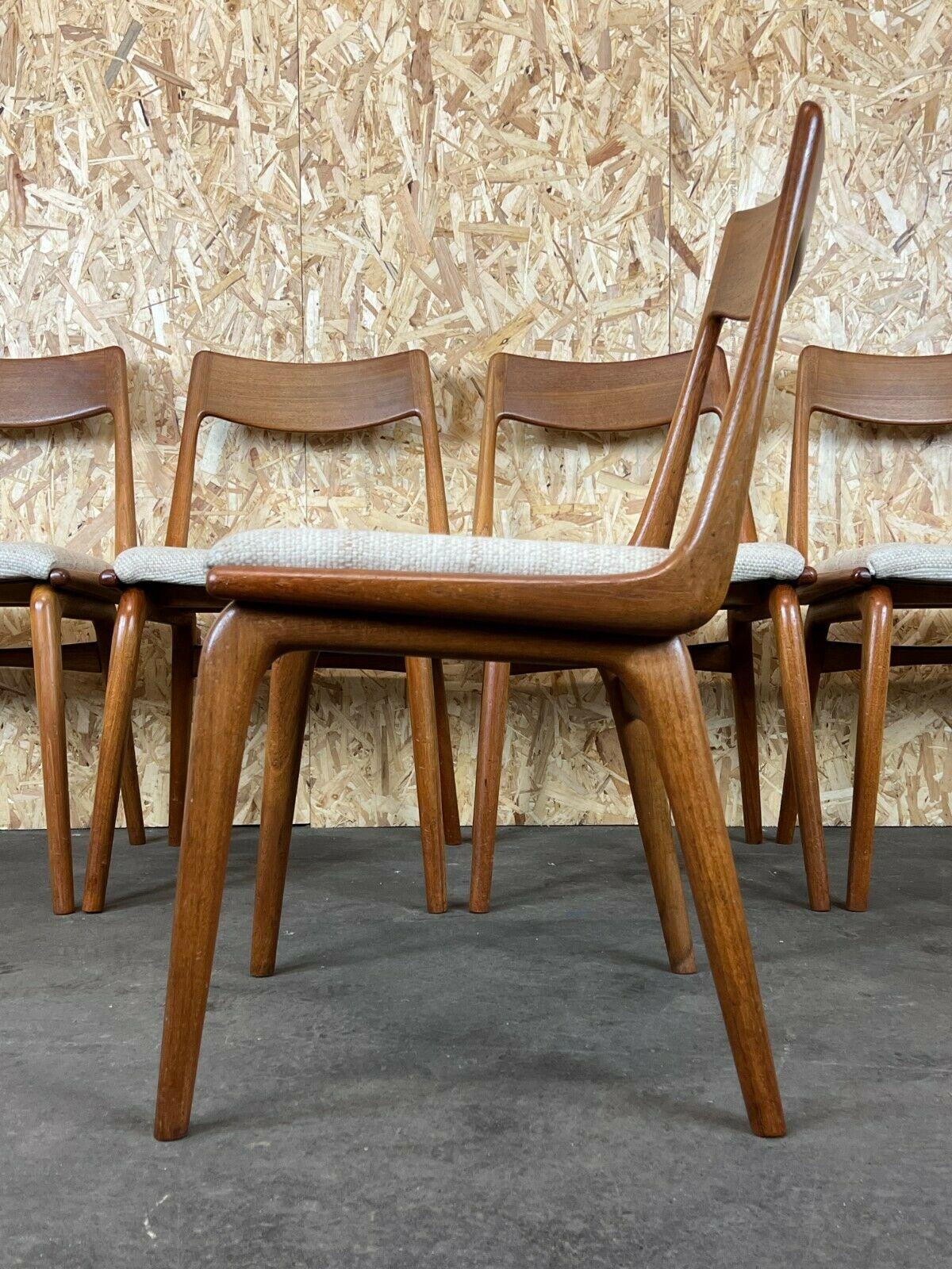 5x chaises de salle à manger Boomerang d'Alfred Christensen en teck Slagelse Mbelvrk des années 60 et 70 en vente 3