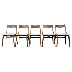5x chaises de salle à manger Boomerang d'Alfred Christensen en teck Slagelse Mbelvrk des années 60 et 70