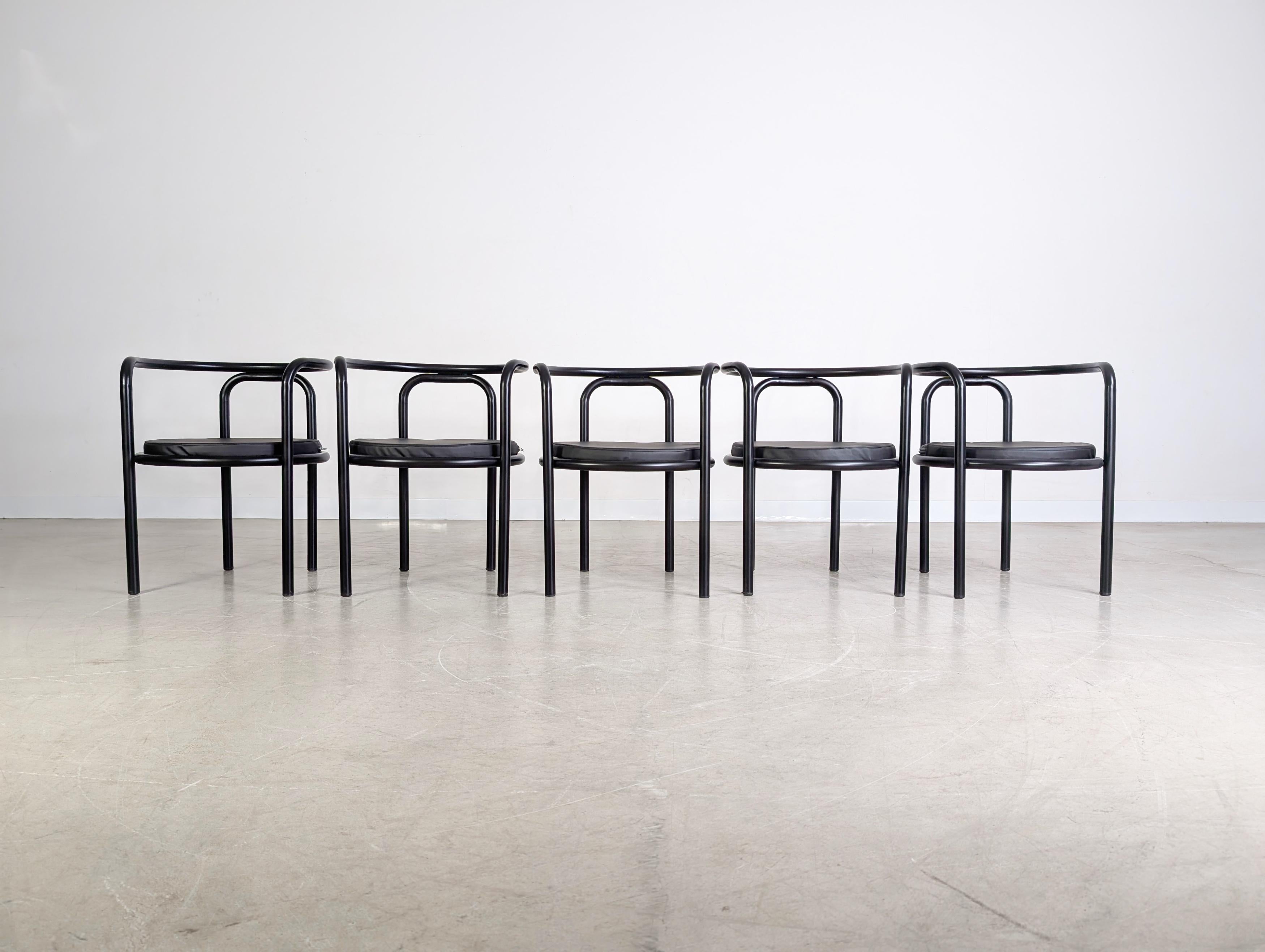 5x Original Locus Solus Stühle Poltronova Gae Aulenti Metall design Moderno de mediados de siglo en venta