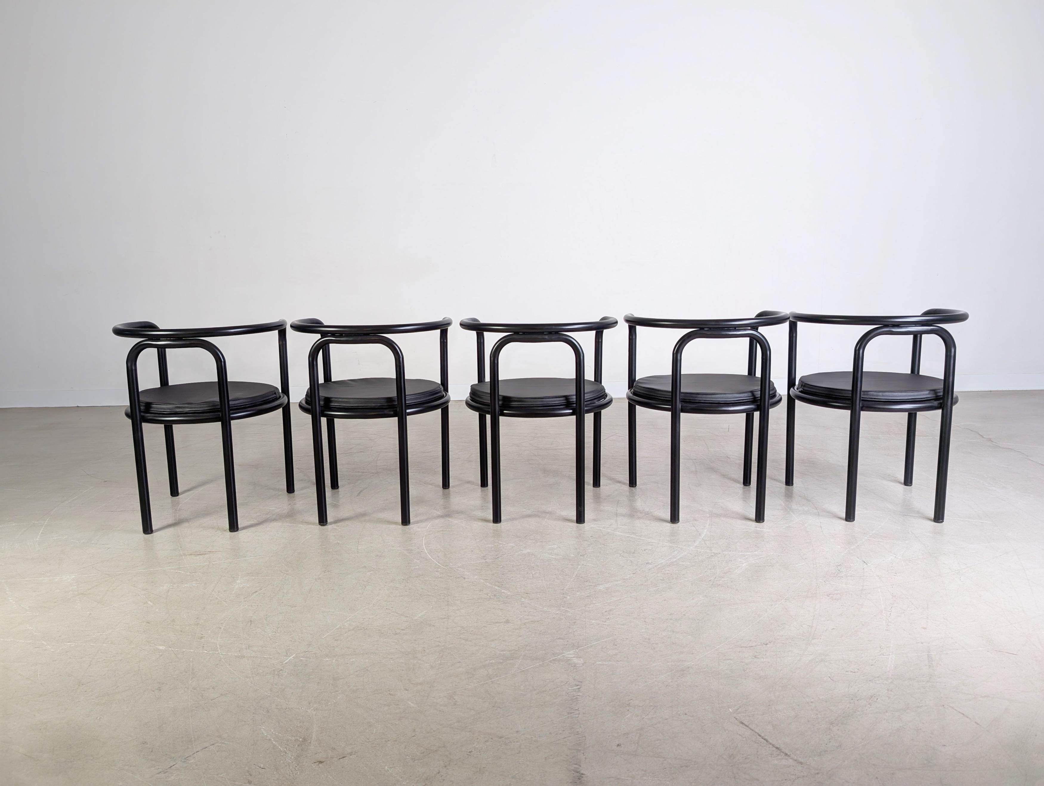 5x Original Locus Solus Stühle Poltronova Gae Aulenti Metall design mediados del siglo XX en venta