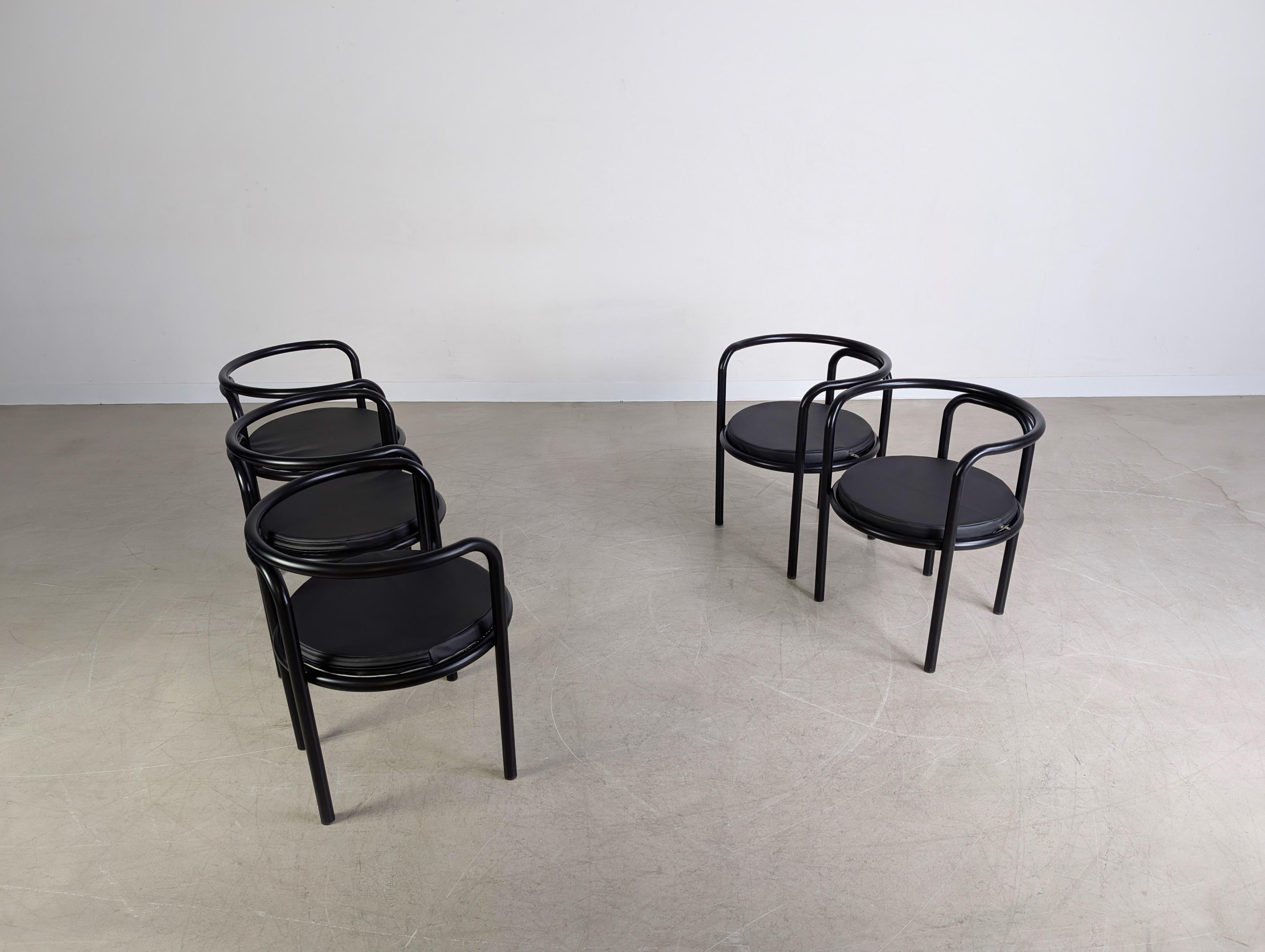 5x Original Locus Solus Stühle Poltronova Gae Aulenti Metall design en venta 1