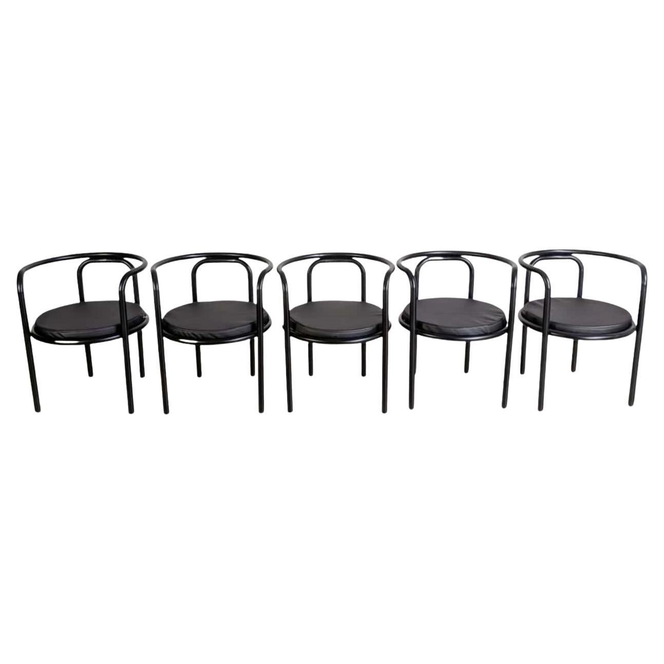 5x Original Locus Solus Stühle Poltronova Gae Aulenti Metall design en venta