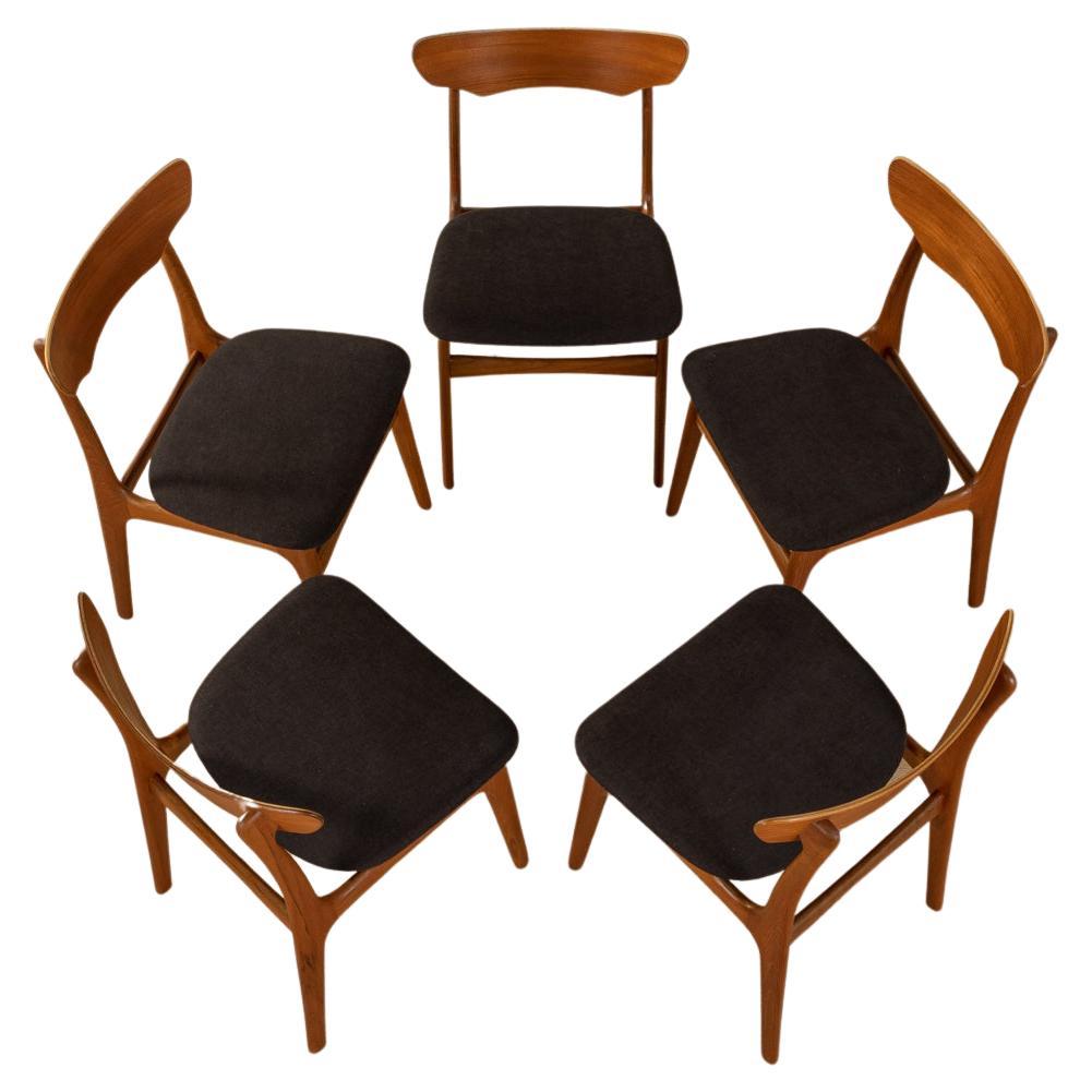 5x Schiønning & Elgaard dining chairs for Randers Møbelfabrik, 1960s