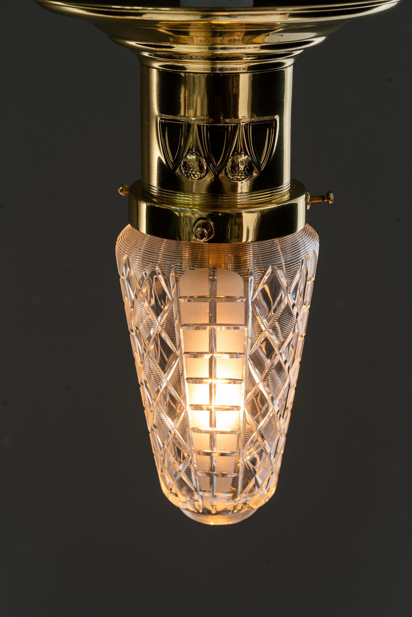 5x petites lampes de plafond art déco avec abat-jour en verre taillé vienne vers les années 1920 en vente 5