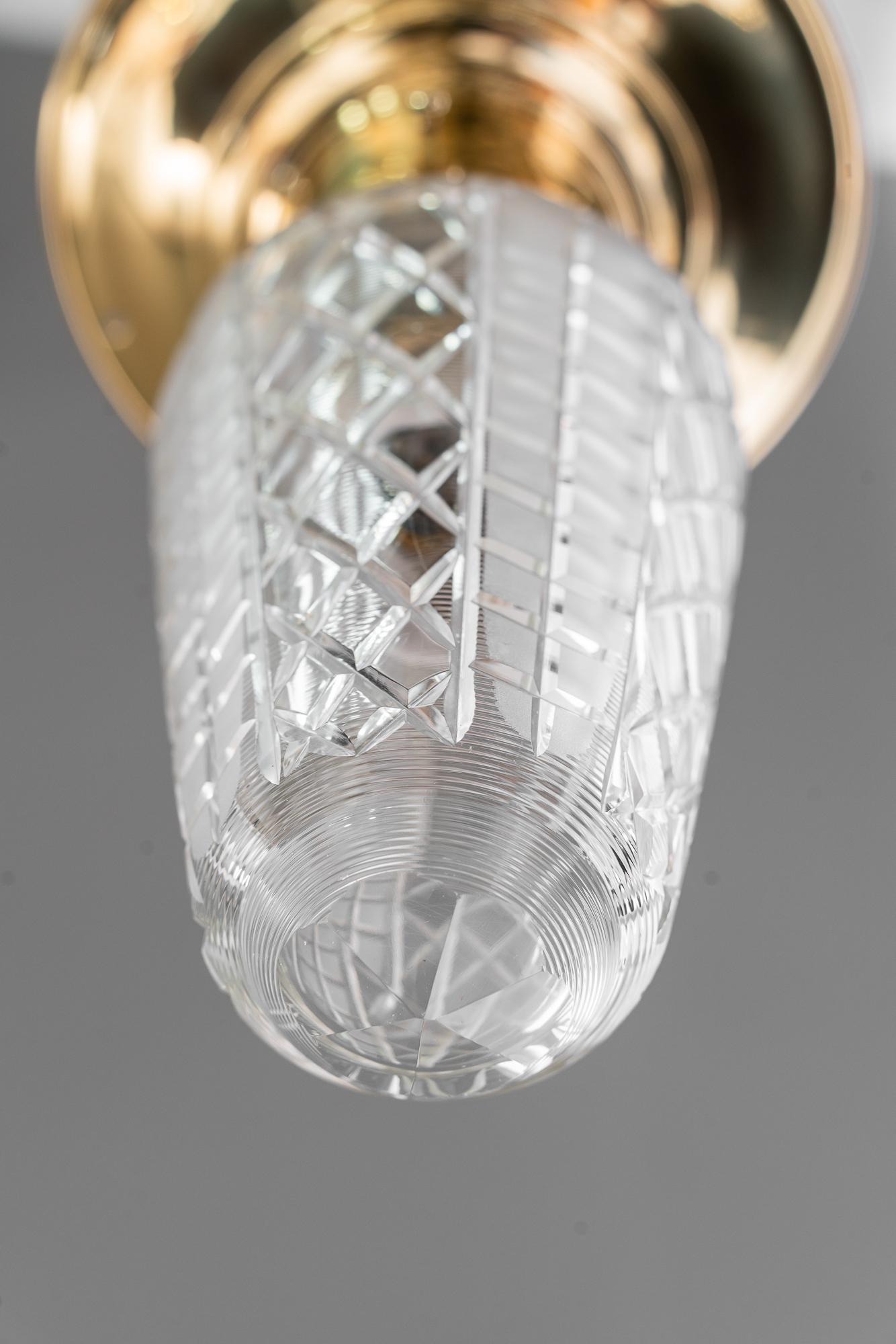 5x petites lampes de plafond art déco avec abat-jour en verre taillé vienne vers les années 1920 en vente 10