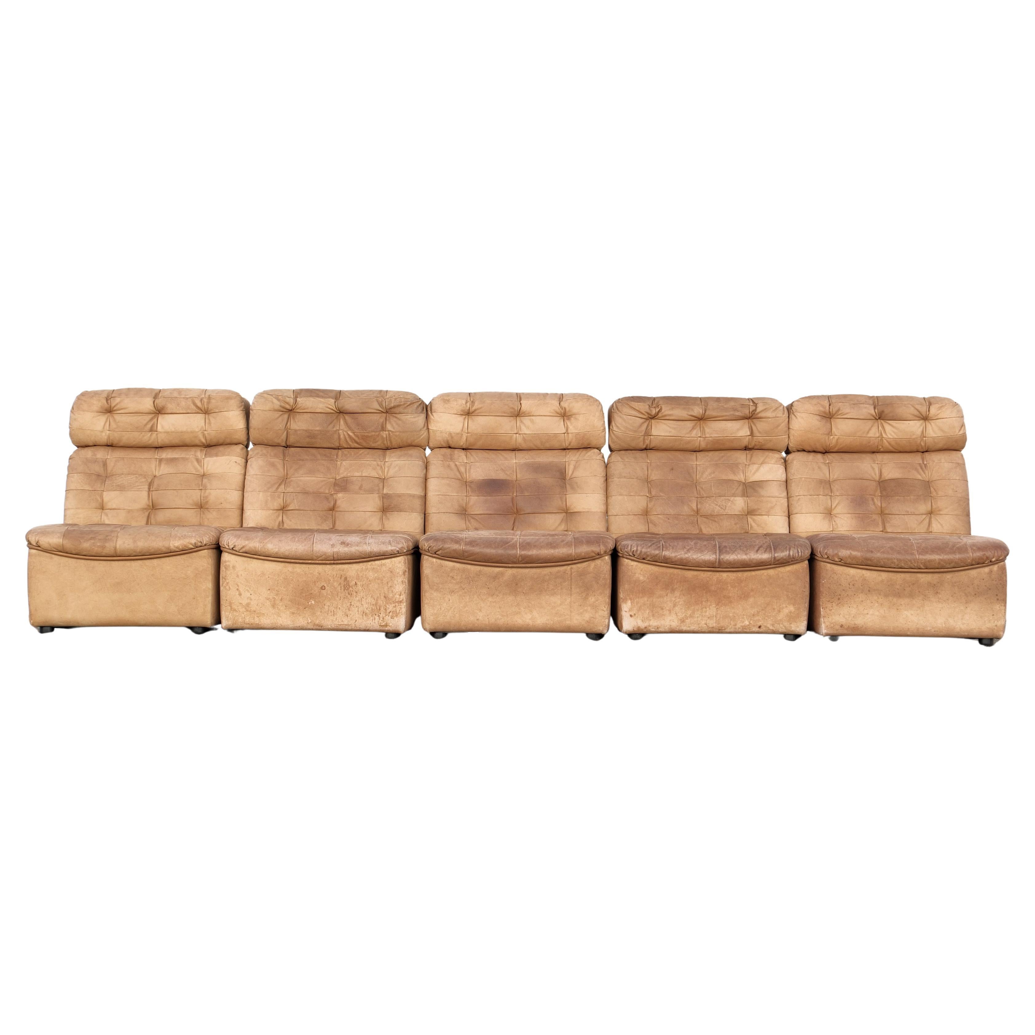 5x Unit Modular Sofa by Lemke. Germany, 1970s/1980s For Sale