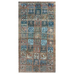 5x10 Hand Knotted Antique Bakhtiari Area Rug, Wool Carpet Geometric Design