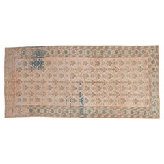 Tapis de couloir vintage Oushak vieilli