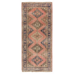 5x11 Ft Handmade Turkish Runner Rug for Hallway Decor. Mid-20th Century Carpet