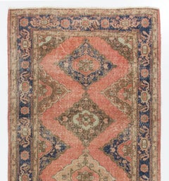 5x11 Ft Handmade Turkish Runner Rug for Hallway Decor. Mid-20th Century Carpet