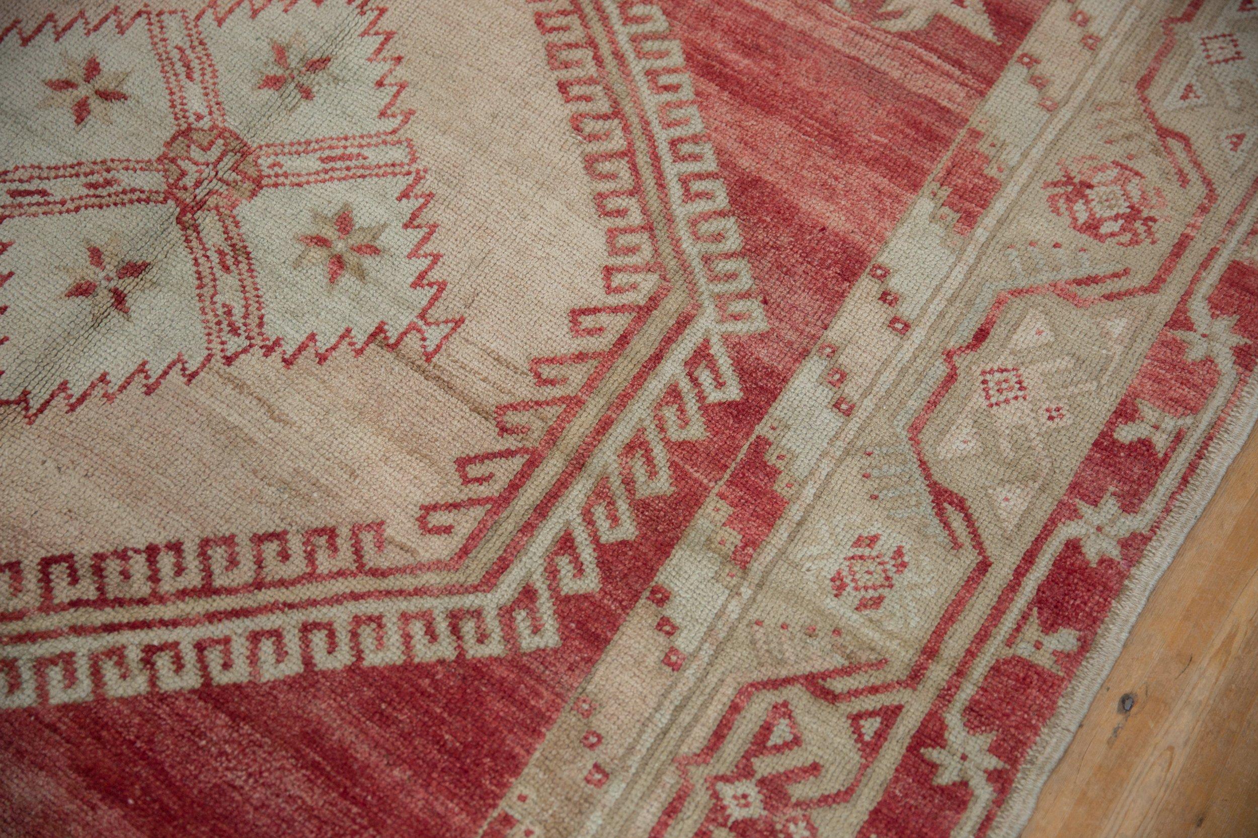 Vintage Distressed Oushak Rug Runner In Fair Condition For Sale In Katonah, NY