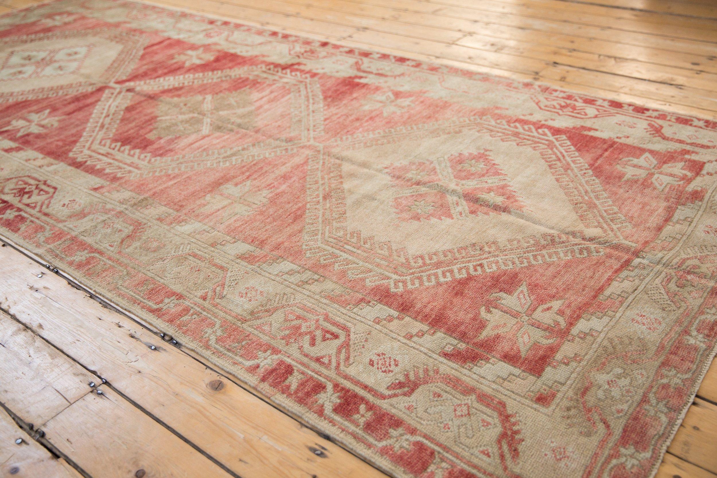 Vintage Distressed Oushak Rug Runner For Sale 1