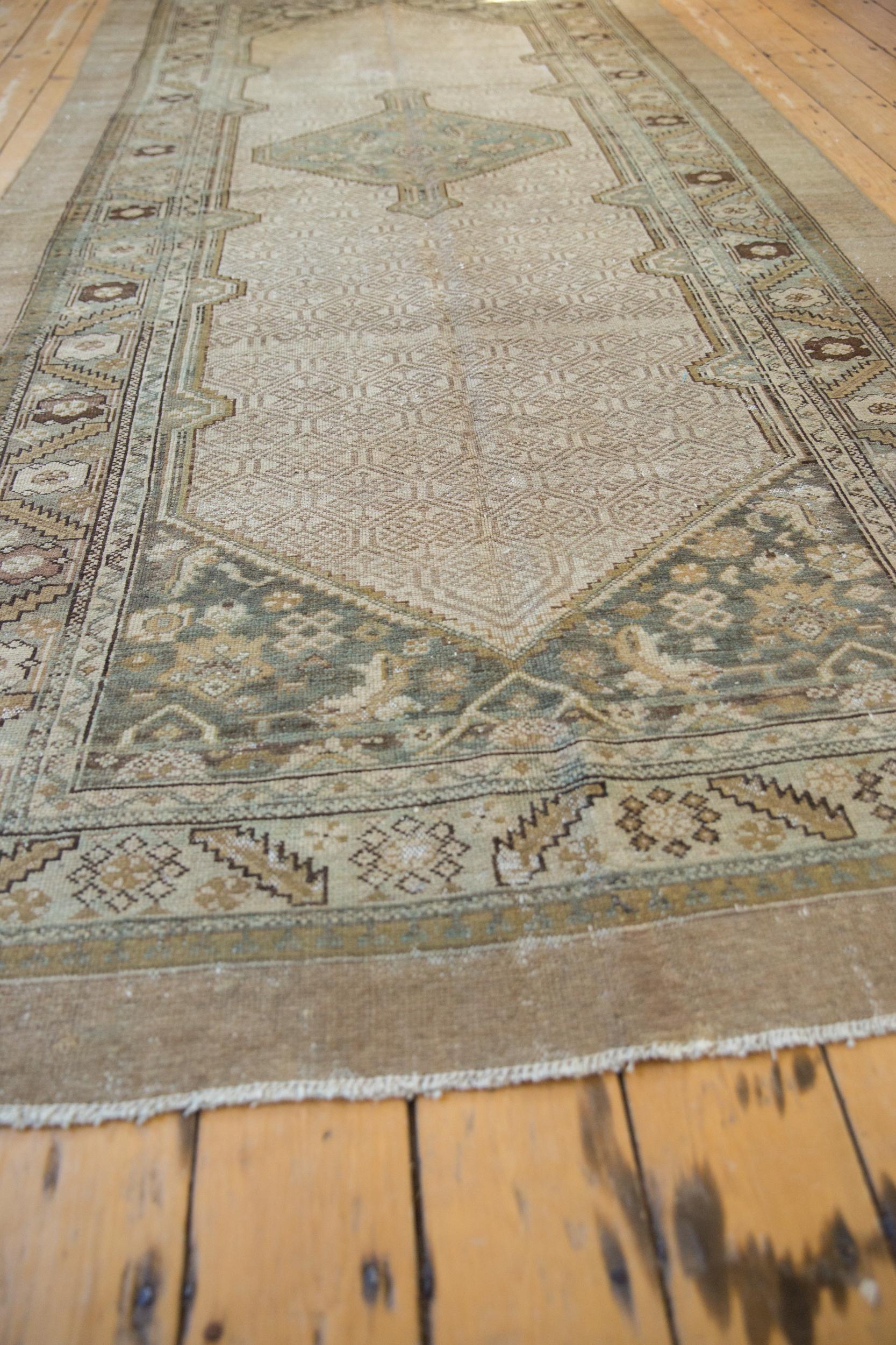 Wool Vintage Distressed Serab Rug Runner For Sale