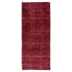 5x12 Ft Contemporary Handmade Konya Sille Runner Rug in Rot für Flur Dekoration