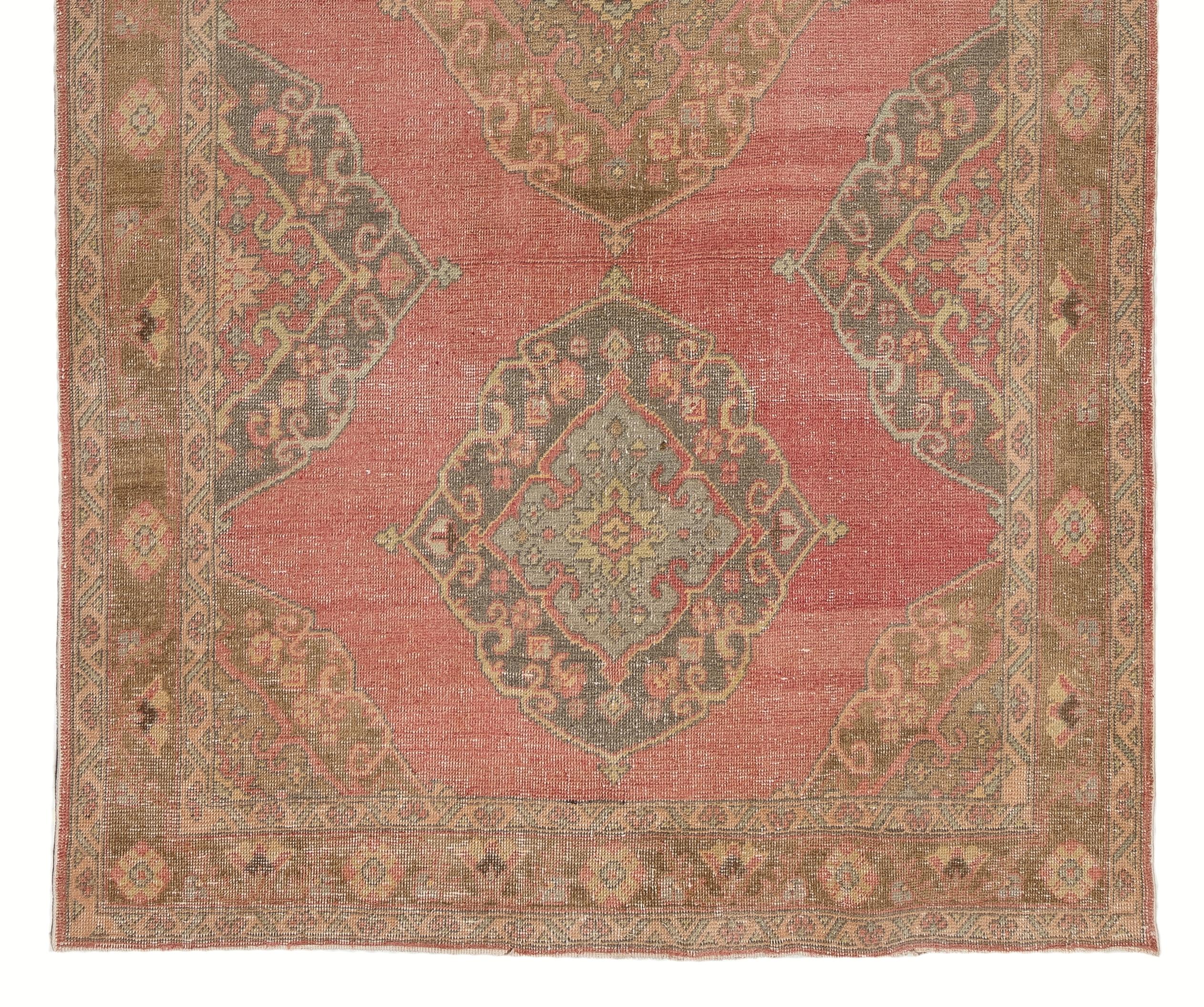 Turkish 4.8x12.7 Ft Vintage Hand Knotted Anatolian Wool Runner for Traditional Interiors For Sale