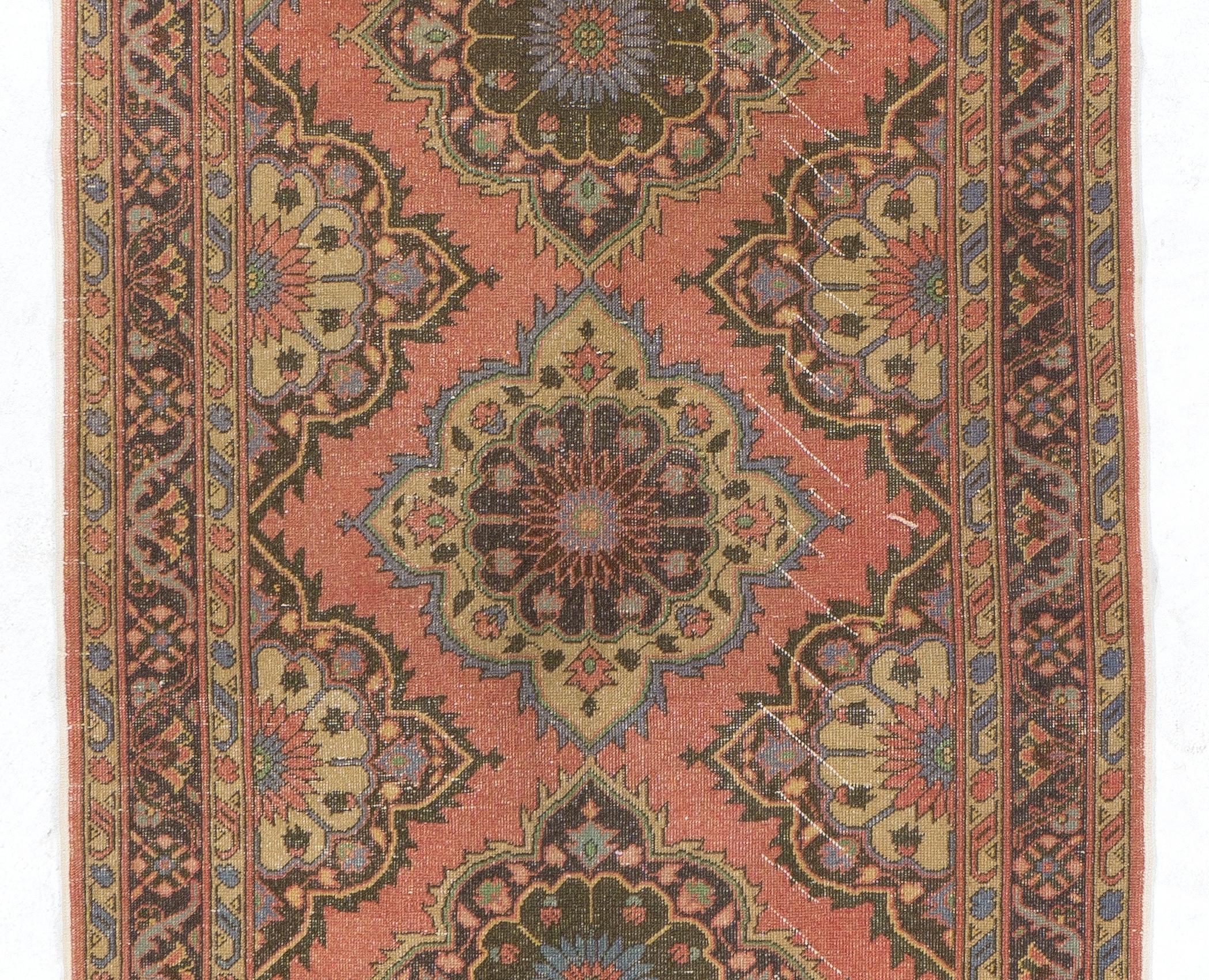 5x12.7 Ft Alfombra Turca Vintage Hecha a Mano para Cocina y Pasillo, 100% Lana Oushak en venta