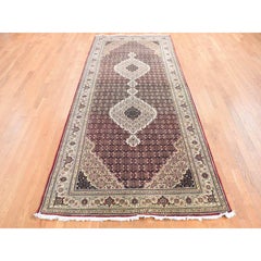5'x12'9" Red Tabriz Mahi Pure Wool Hand Knotted Gallery Size Runner Rug