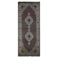 5'x12'9" Red Tabriz Mahi Pure Wool Hand Knotted Gallery Size Runner Rug