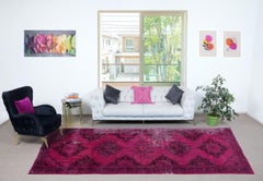 5x13.3 Ft Handmade Hallway Runner. Kitchen Rug. Corridor Rug. Pink Stair Rug