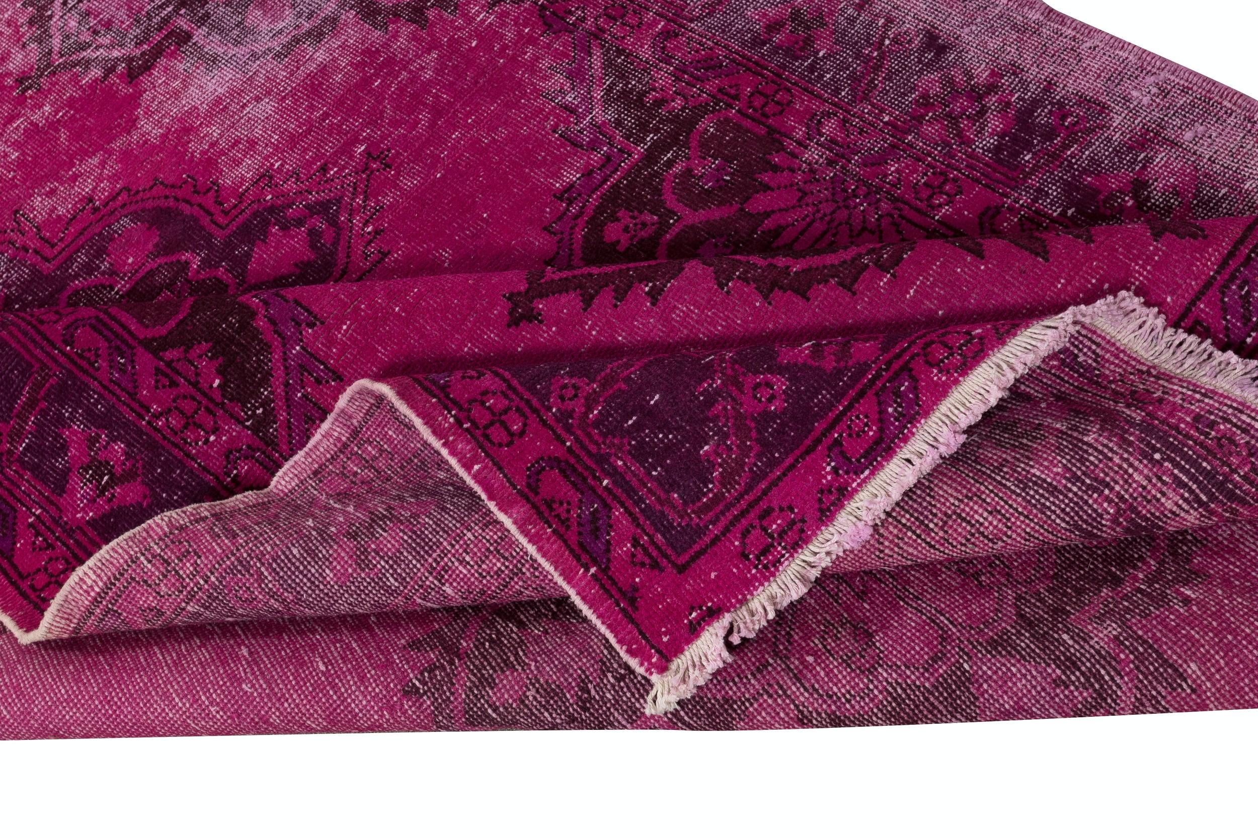 5x13.3 Ft Handgefertigter Flur-Läufer. Küchenteppich. Korridor-Teppich. Rosa Treppenteppich (Moderne) im Angebot