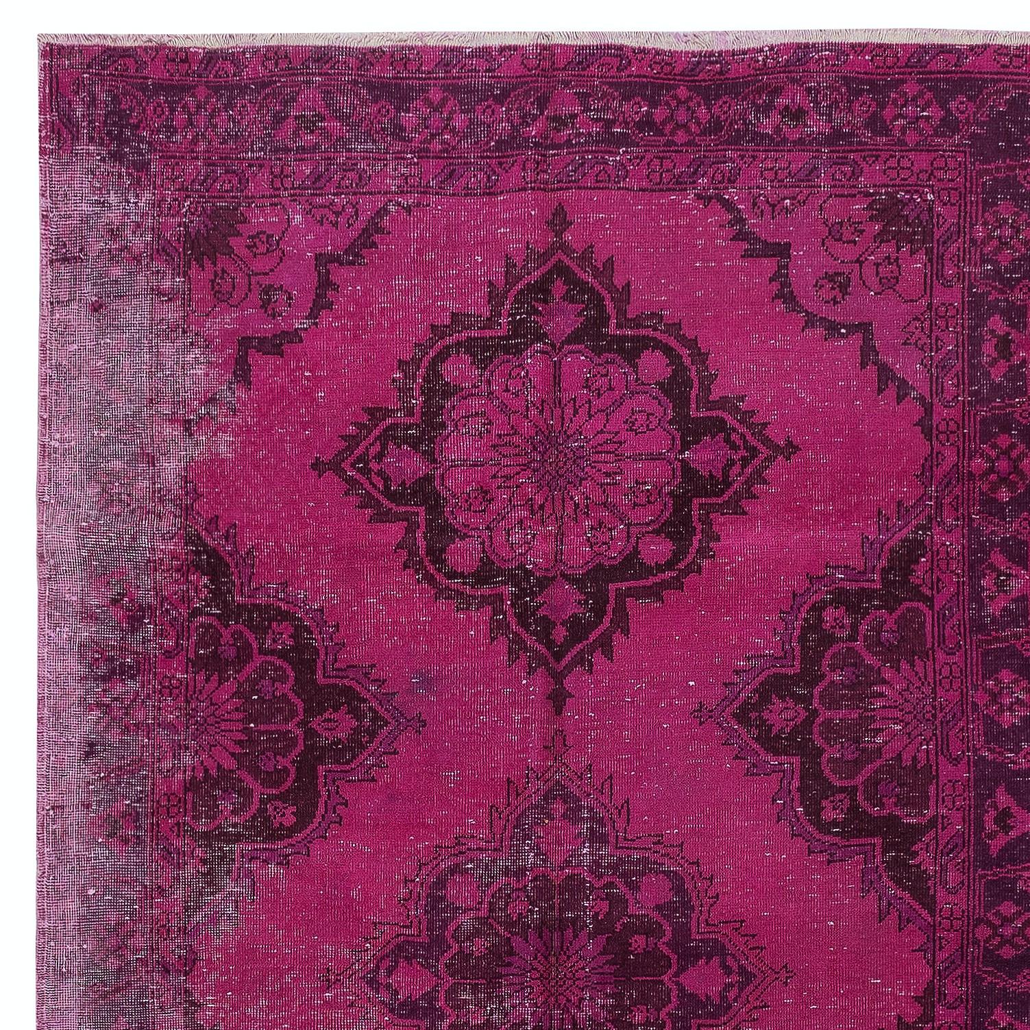 5x13.3 Ft Handgefertigter Flur-Läufer. Küchenteppich. Korridor-Teppich. Rosa Treppenteppich (Türkisch) im Angebot